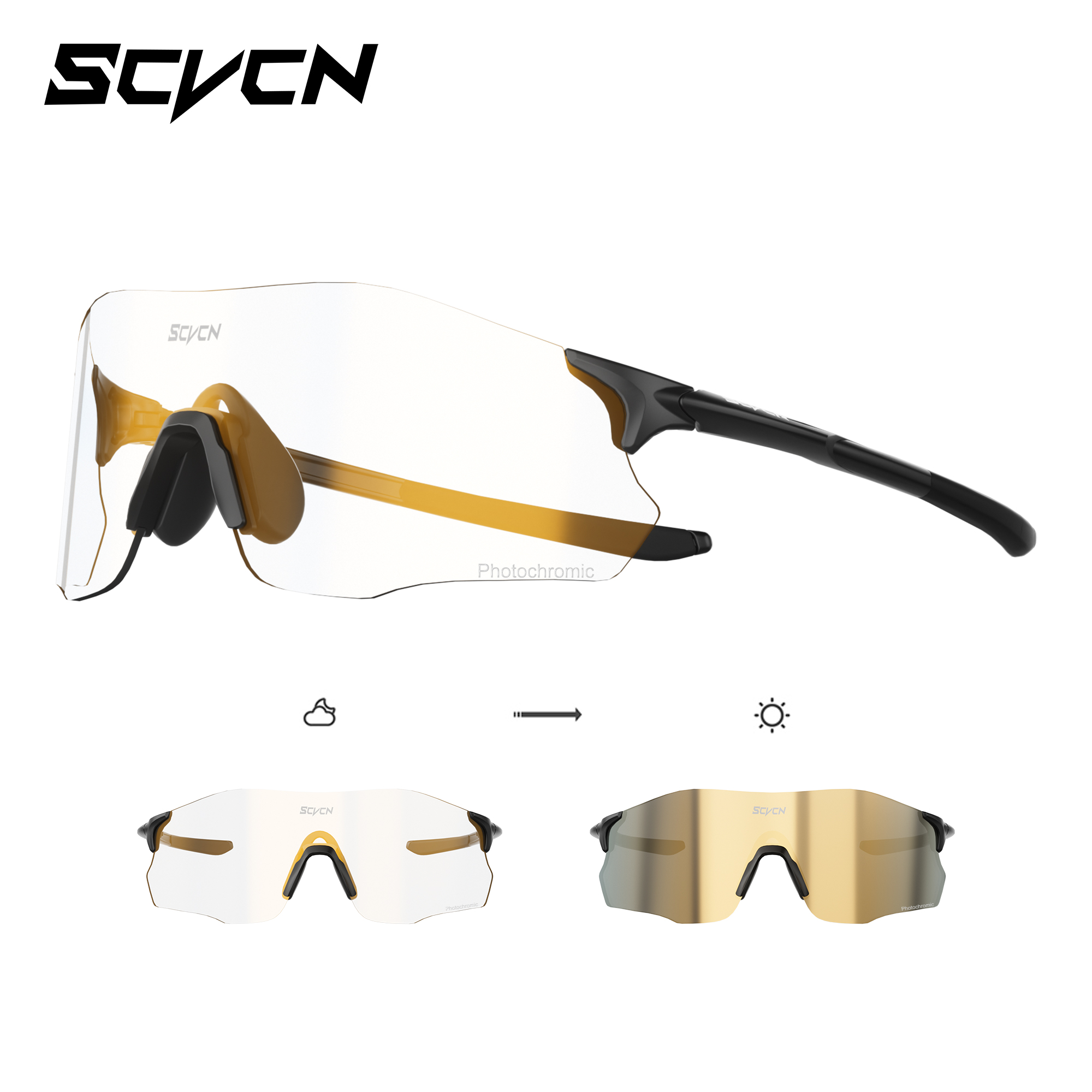 Mountain Biking Sport - Scvcn óculos de sol fotocromáticos sem