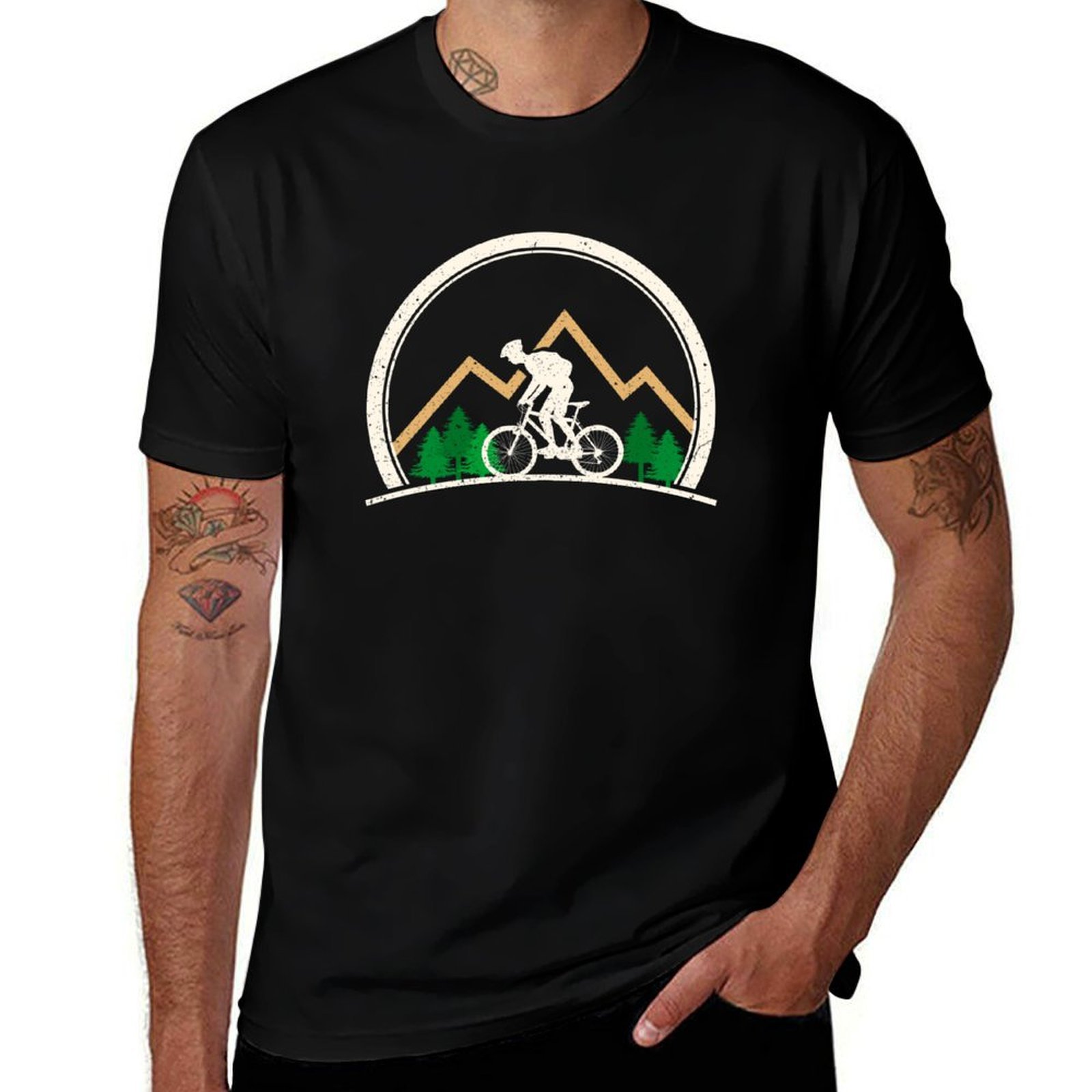 Mountain Biking Extreme - Camiseta Masculina Estilo Retrô de Mountain