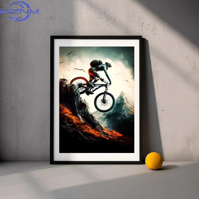 Pôsteres e Impressões Modernas - Mountain Biking Sport avaliação e preço